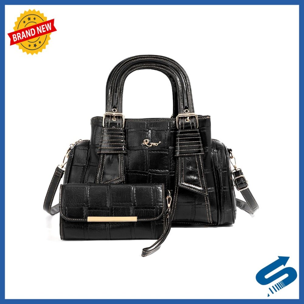 Large Capacity Crocodile Pattern Handbag Set With… - image 1